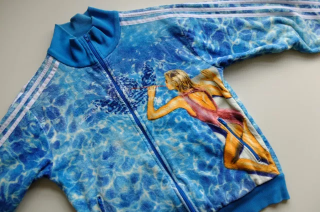Giacca tuta Adidas Originals Calendar ragazze 83 TT blu L 2005 texture asciugamano