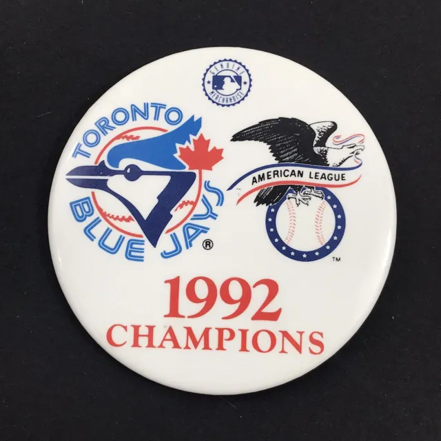 Vintage 1992 Toronto Blue Jays MLB American League East Champions Pinback Button