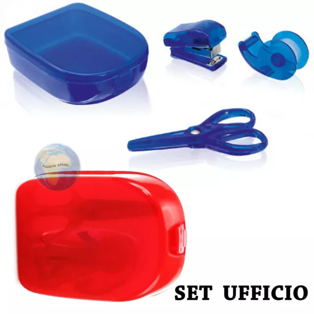 SET per UFFICIO con GRAFFETTATRICE + FORBICE + NASTRO ADESIVO Casa SCUOLA Lotto