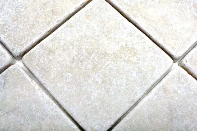 Azulejo mármol piedra natural Ibiza blanco crema gris césped piedra natural aspecto antiguo... 2