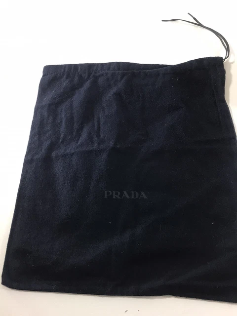 Prada Dust Bag 13” Wide 15“ Long EUC Navy With Logo