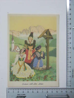 scritta amore Costumi Alto Adige n.55 Ed.Drescher Viaggiata 1942 bollo rimosso 