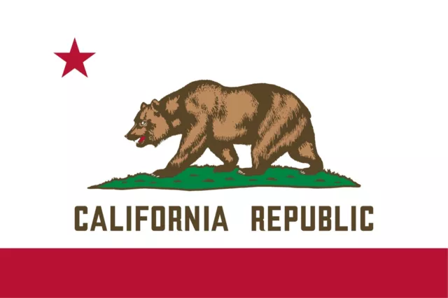 California State Flag, Sticker, Decal, 6 Yr Vinyl (Free Gift) Truck, Car, W Etc