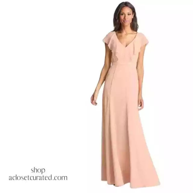 Jenny Yoo Cecilia Maxi Dress 18 Pink NWT Bridesmaid $300