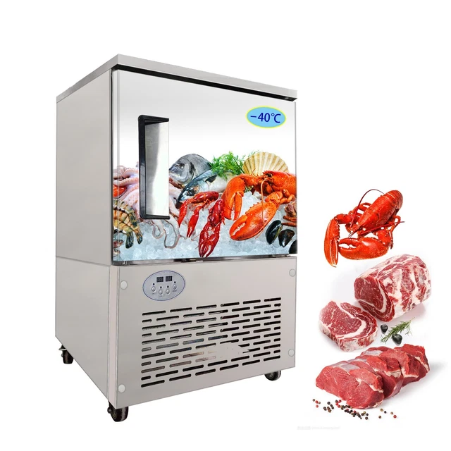 5 Trays Blast Chiller Freezer 110V Electric Chest Freezer Standing Refrigerator