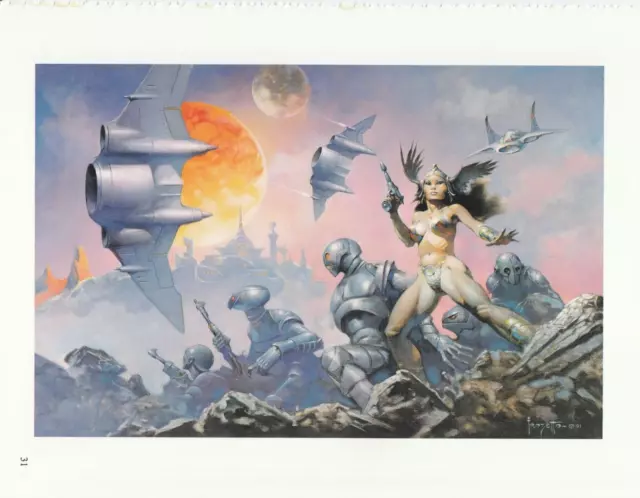 1996 full Color Plate "Dawn Attack" by Frank Frazetta Fantastic GGA Print