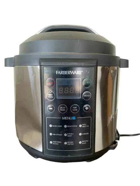 Farberware Programmable Digital Pressure Cooker, 6 Quart (WM-CS6004W) *SEE DENTS