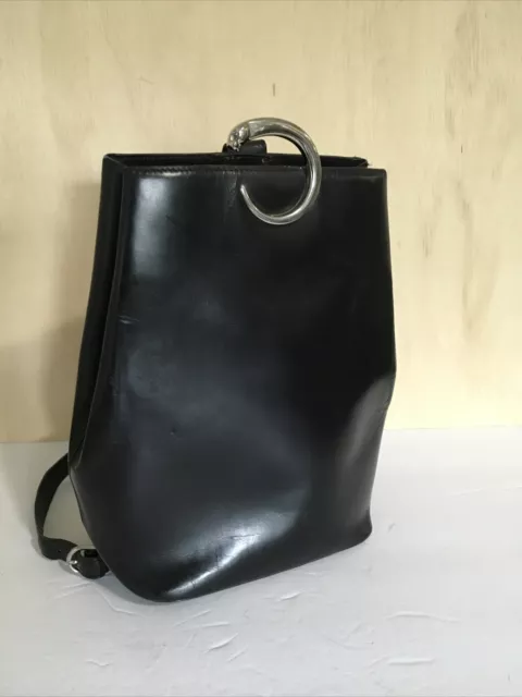 Vintage Cartier Panthere Leather Backpack Black