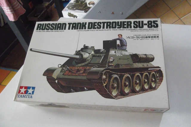 Maquette Tamiya SU-85 Tank Destroyer Russe 1/35, Peinte Et Montée, WW2
