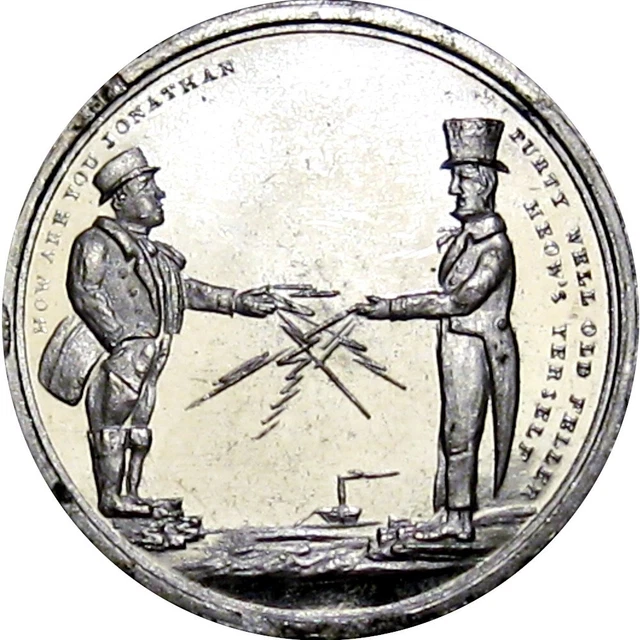 1858 LOVETT MULE Winfield Scott Atlantic Cable Token Bull & Jonathan