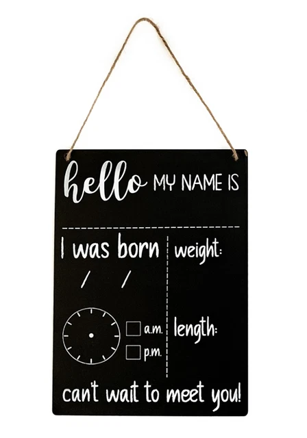 Chalkboard Milestone for Birth 9.5x13, Jute Hanger, Great for Twins, I have 2 av