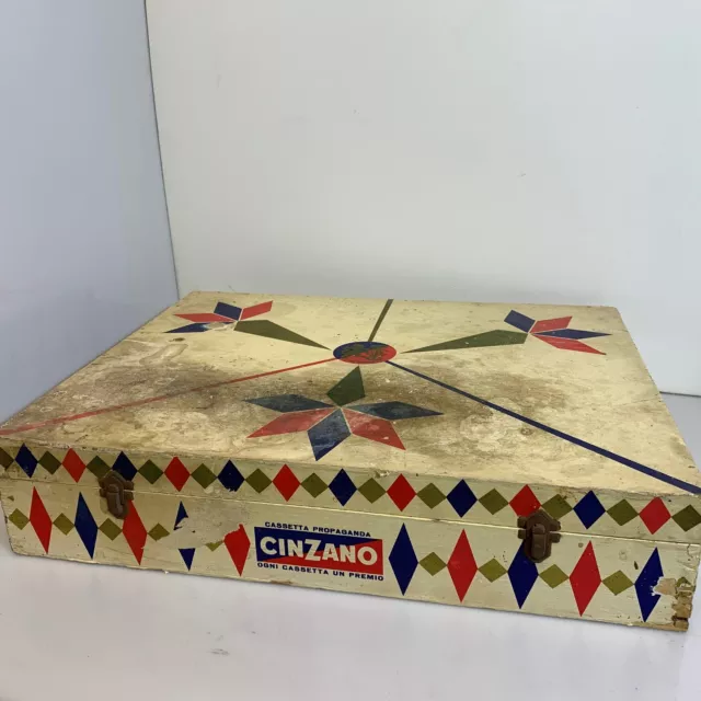 Cassetta in legno propaganda pubblicitaria CINZANO Cin Cin 1970