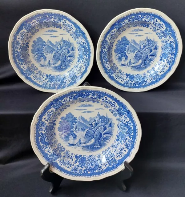 Service de 3 assiettes creuses villeroy et boch modèle burgenland bleu 23cm