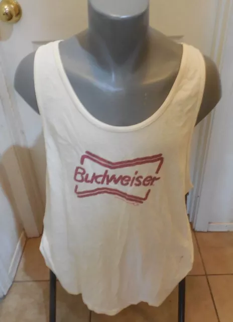 1995 Budweiser Bud Beer  Beach Tank Top T-Shirt  XL Anheuser Busch sleeveless