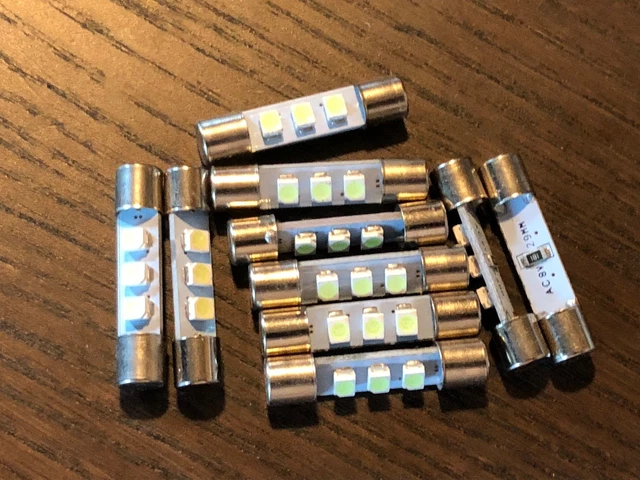 25 Pack Cool Blue Frosted 8V Fuse Lamp LED Bulbs – No Hot Spots, For Marantz Etc.