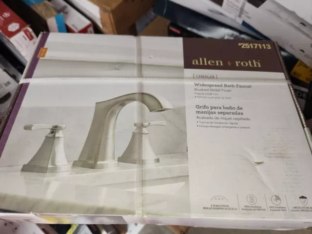 allen + roth Chesler Brushed  Nickel Widespread Bathroom Faucet 67124W-6104