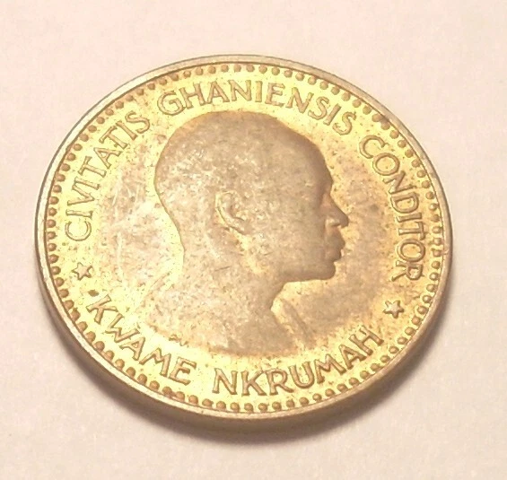 1958 Ghana Half Penny Coin KM1 Only Year of Issue 2.83 grams of Bronze, 21mm