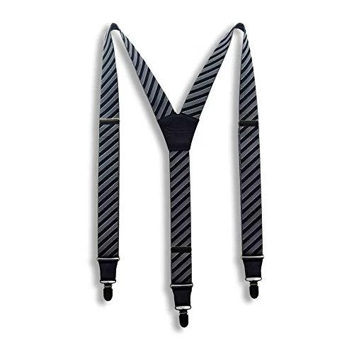 Suspenders The Bartender Black Striped Wide 1.36 inch | Wiseguy Original