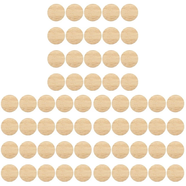 60 PCS Round Bamboo Wood Rounds Kids Toy Work Portable Child