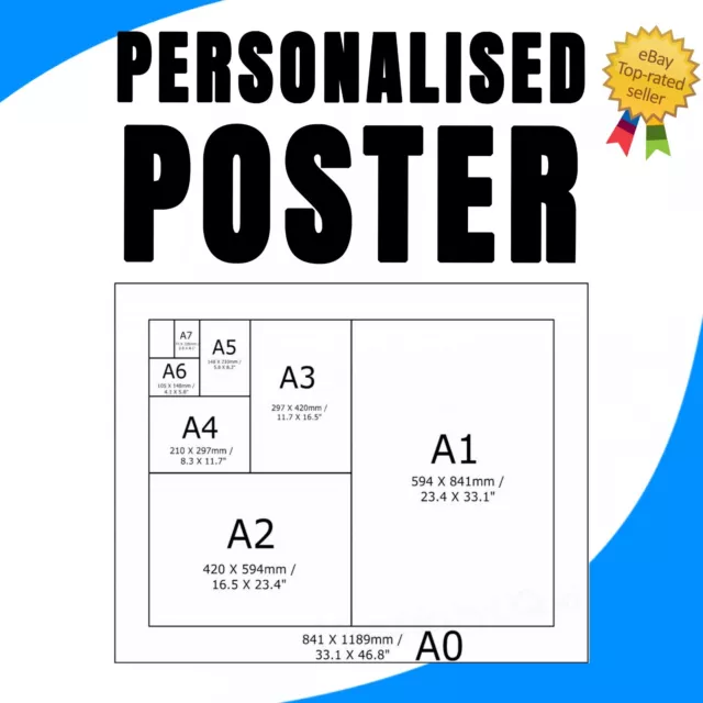 Personalised Custom Picture A5 A4 A3 A2 A1 Custom Poster Printing Service