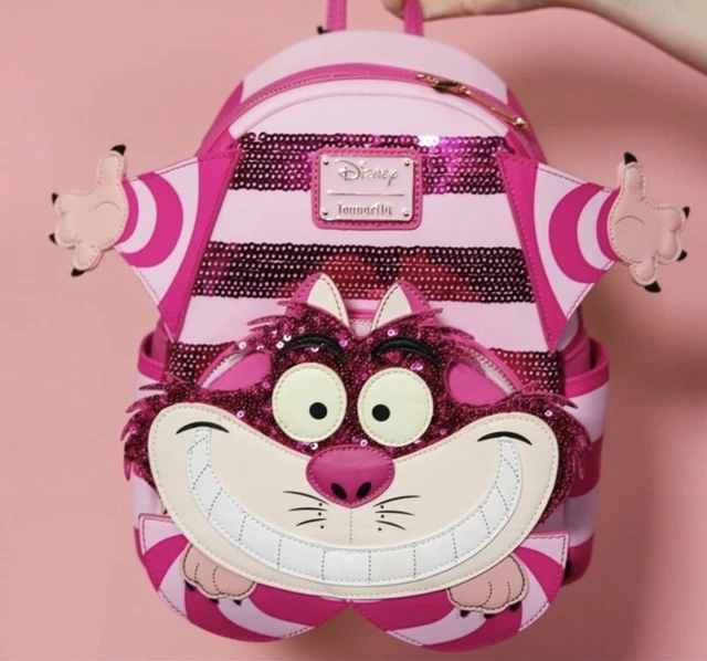 DISNEY LOUNGEFLY ALICE in Wonderland Sequin Cheshire Cat Mini Backpack