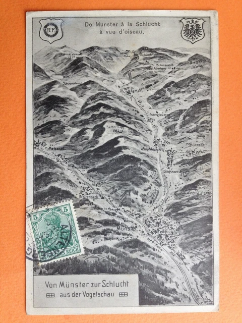 cpa ALSACE 68 - De MUNSTER à La SHLUCHT à vue d'OISEAU à Pierre HOFFMANN Epernon