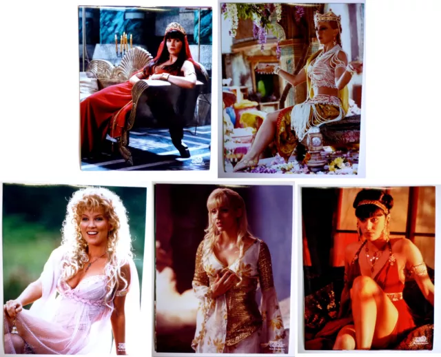 Lot de 5 photos brillantes XENA Warrior Princess Official 8X10 Lucy Lawless O'Connor.