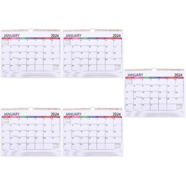 5 PIECES 2025 Wall Calendar 2023 Standing Calendar Simple Decorate