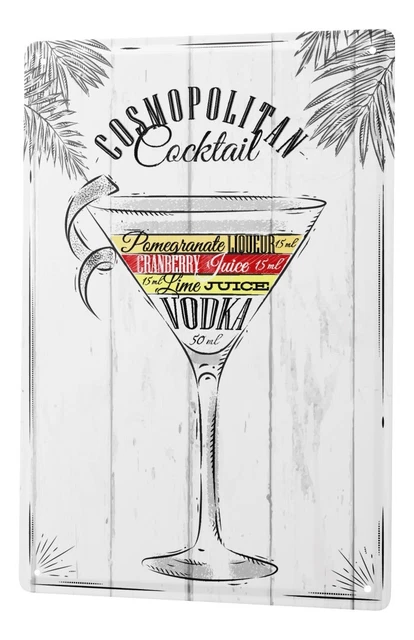 2 Targhe Metalliche Vintage Per Cocktail - Poster Ricette 20x30cm Per Bar E Casa - Foto 9