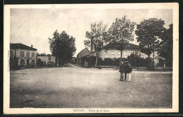 CPA Bayon, Place de la Gare