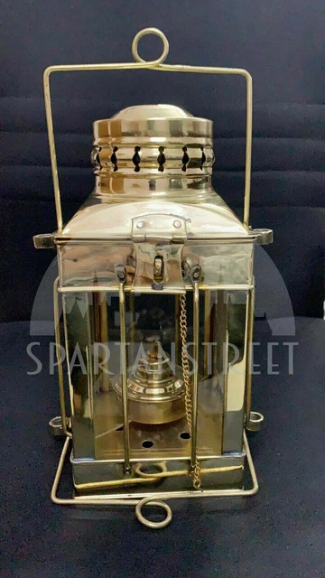 Laterne Messing Anker Öl Lampe Halloween Nautisch Maritim Quadrat Schiff / Boot
