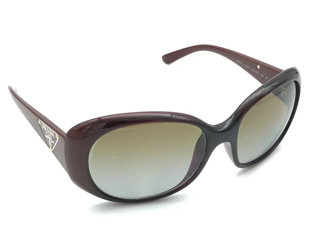 PRADA SPR 27L IAD-6E1 Polarized Burgundy Designer Sunglasses  display picture 3