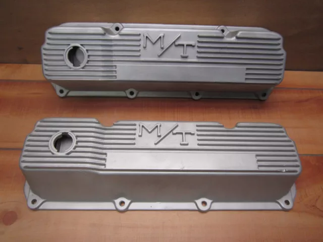 M/T Ford 351C 351M 400 Boss 302 Vintage Mickey Thompson Finned Alum Valve Covers