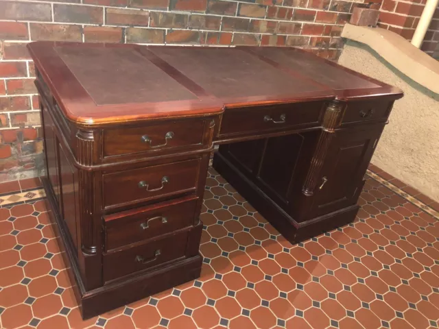 solid timber desk with draws