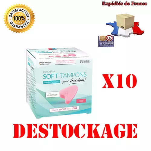 DESTOCKAGE Soft Tampons Mini 10 boites de 3 pcs (total 30pcs) DLUO 01/2022