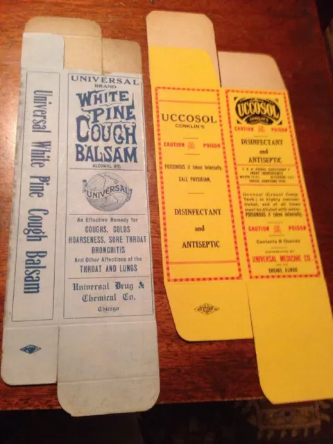 Universal Unused Boxes,White Pine Call Balsam, Uccosol Conklins,Chicago Illinois