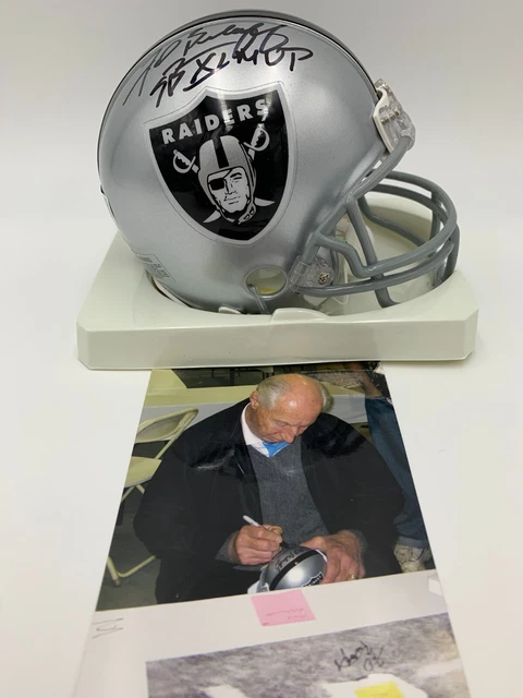 FRED BILETNIKOFF signed OAKLAND RAIDERS Riddell VSR4 Mini Helmet SB XI MVP - BAS