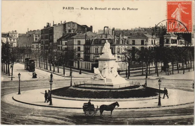 CPA PARIS 7e Place de Breteuil Statue of Pasteur (998183)