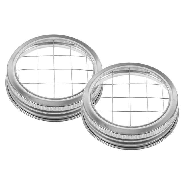 2pcs Stainless Steel Mason Jar Lids Sturdy Flower Jar Lids Replacement Mason