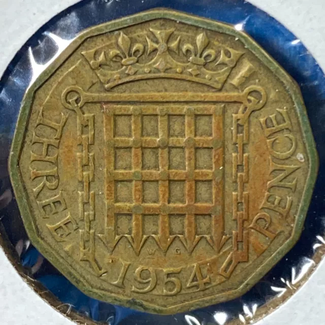 1954 Great Britain 3 Pence, Elizabeth II, KM# 900 (70084)