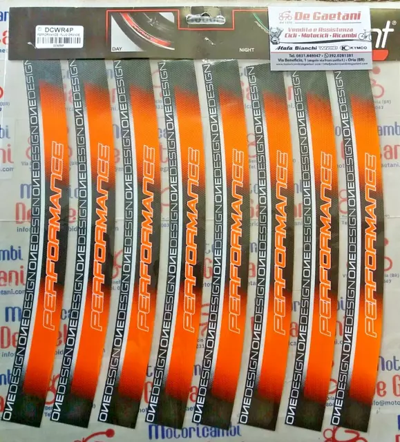 Adesivi Cerchi Cerchioni Moto Scooter Performance Design Orange Print Dcwr4P