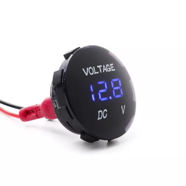 12v 24v Blue Digital LED Panel Voltmeter Voltage Battery Display VW Van Boat Car