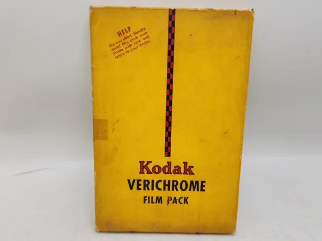 Open Box 1945 Kodak Verichrome Film Pack 5x7 V 515 WWII Era 12 Exposures Boxed