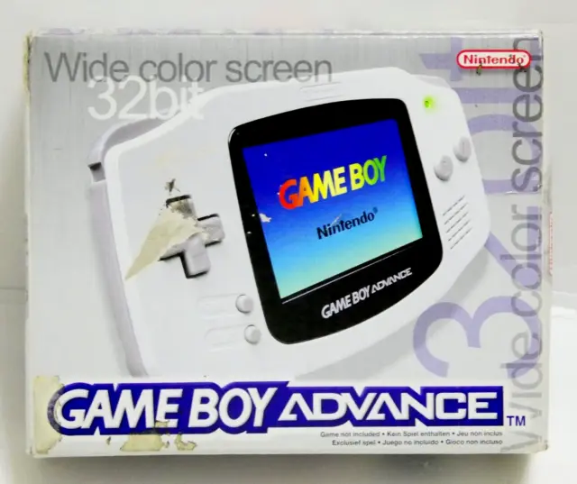 Boite Vide / Console Nintendo Game Boy Advance Gba Blanche Avec Sa Notice Pal Fr