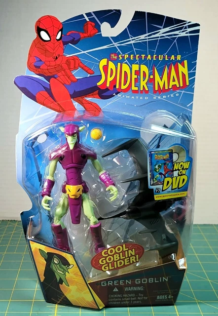 SPECTACULAR SPIDER-MAN ANIMATED Series Green Goblin + Glider Villain