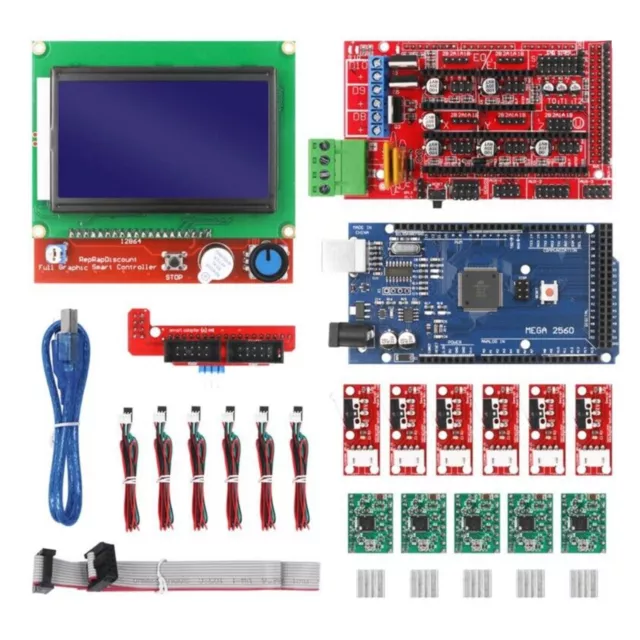 CNC Plastic 3D Printer Kit with Mega 2560 Boa RAMPS 1.4 Controller LCD 12864 f