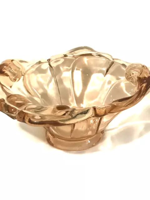 PEACH ART DECO Glass Candy - Trinket DISH