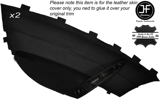 Black Stitch 2X Door Card Trim Leather Covers Fits Infiniti Coupe G37 Q60 08-15