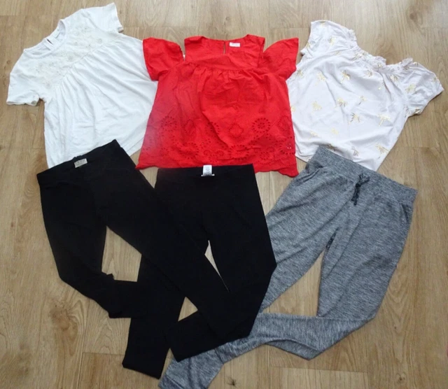 NEXT ragazze 6 pezzi pacchetto vestiti leggings jogger top ETÀ 10 ANNI eccellenti