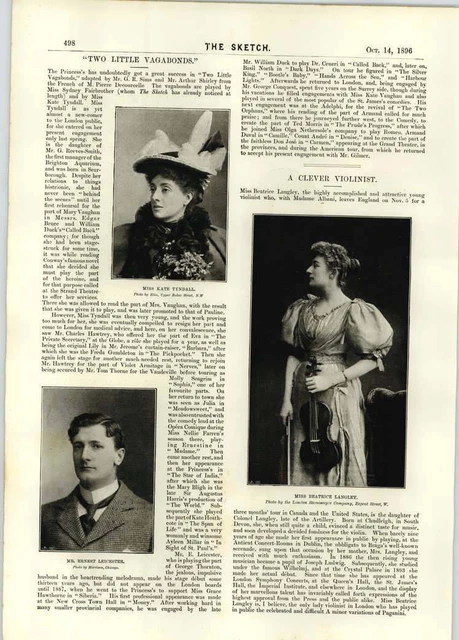 1896 MISS BEATRICE Langley kluge Geigerin Miss Kate Tindall Mr. Ernest ...